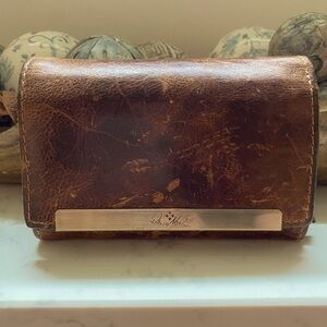 Patricia Nash Brown Distressed Leather Wallet EUC